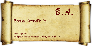 Bota Arnót névjegykártya